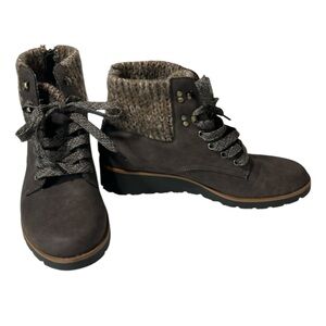 Adrienne Vittadini Brown Lace Up Bootie Women’s 9.5